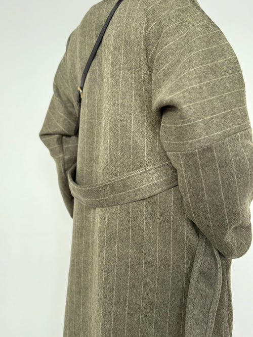 Green Stripe Wool Coat abayah