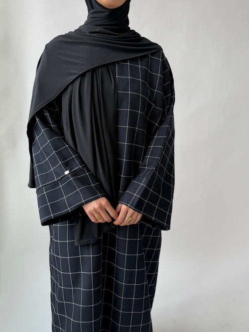 BLUE GRID ABAYAH 2.0