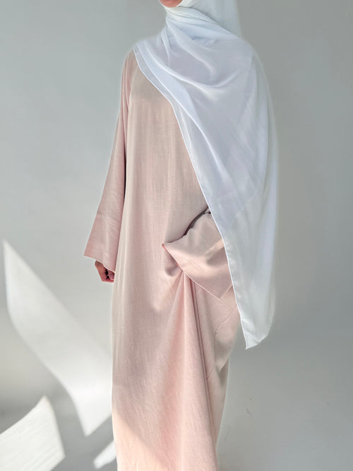 Blush Linen abayah