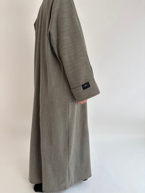 Slate Wool Open abayah