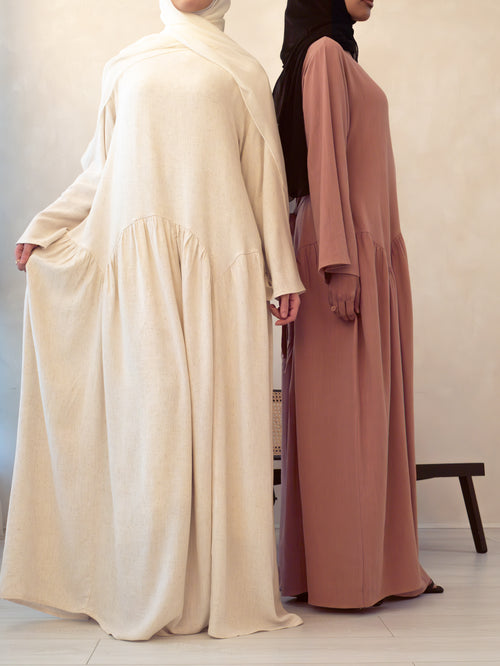 Linen Petal dress: Earth