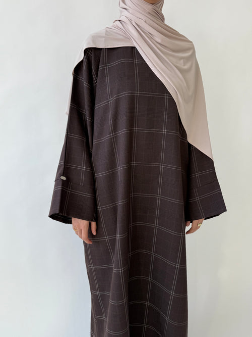Brown Grid Abayah 2.0