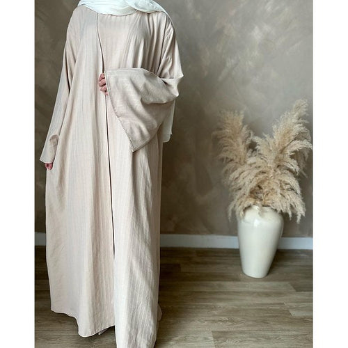 Beige Linen abayah