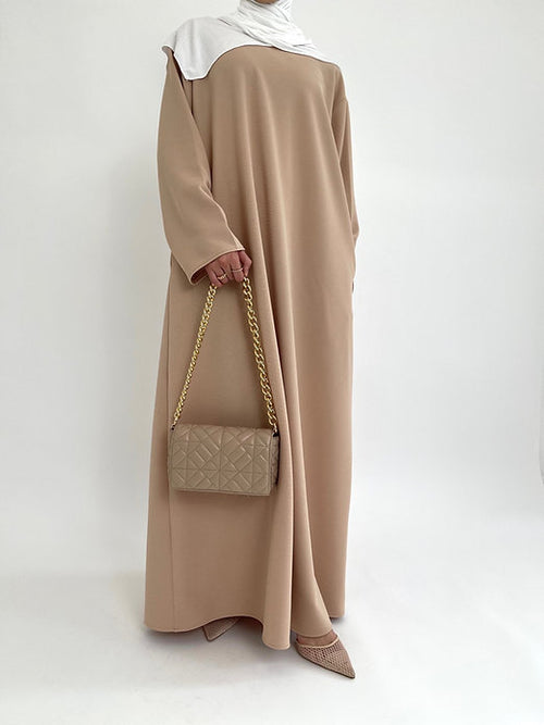 Beige ribbed abayah