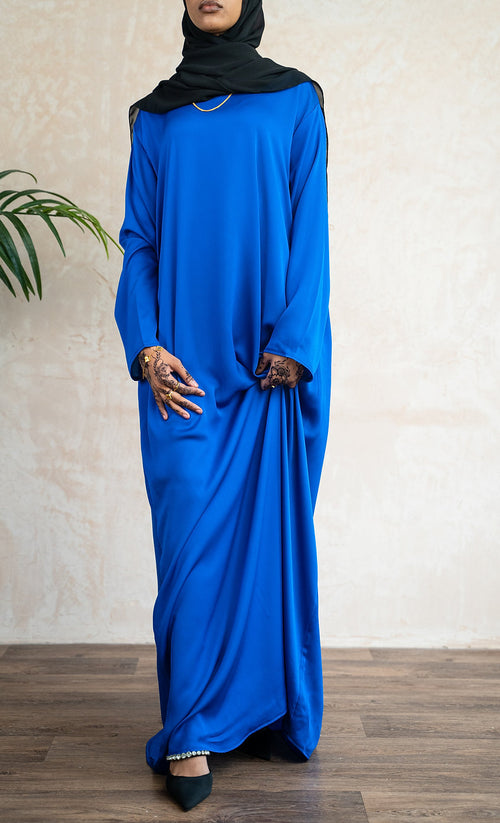 Royal blue satin dress