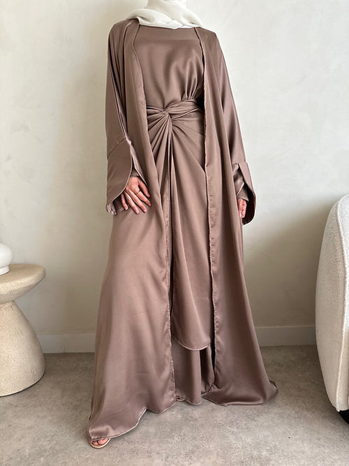 ZAHRA open abayah: Mocha