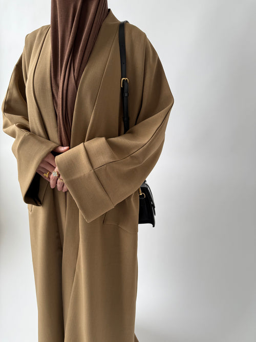 Premium Tan Open Abayah