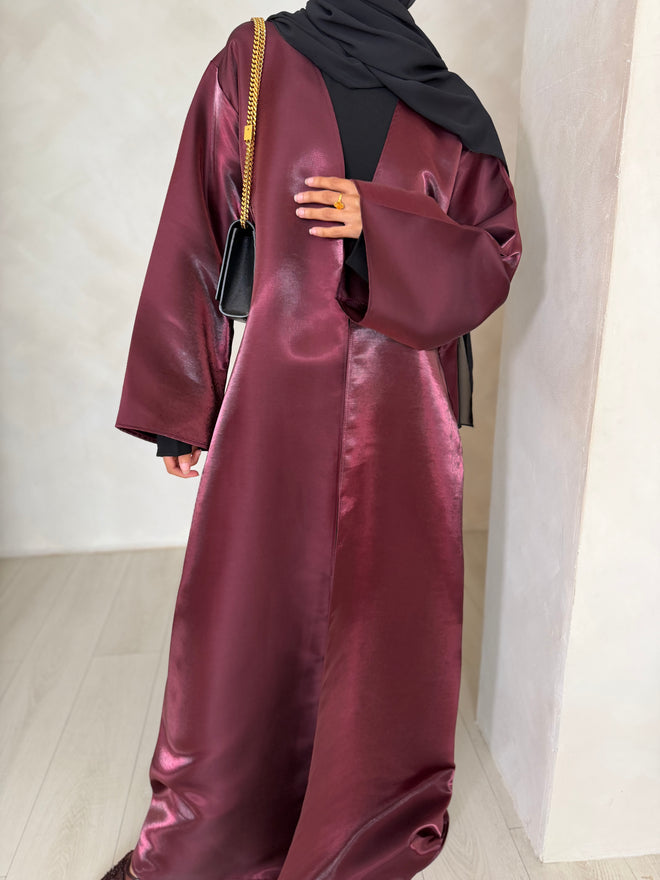 Cherry Organza abayah (3-piece Set)