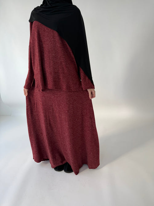 Maroon Wool co-ord skirt set