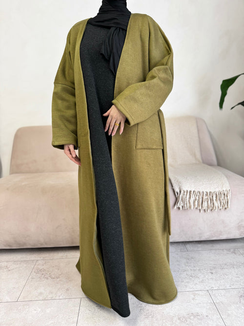 Olive Wool Coat abayah