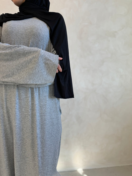 Grey Ribbed Dress