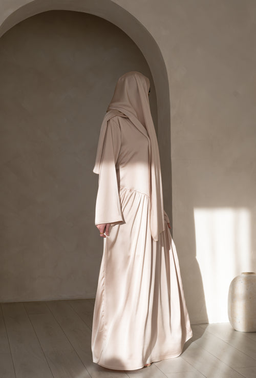 Sahara Satin dress Set: Oyster