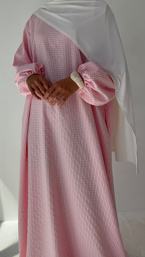 Pink checkered Dress