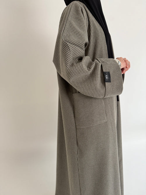 Checkered Wool Open abayah