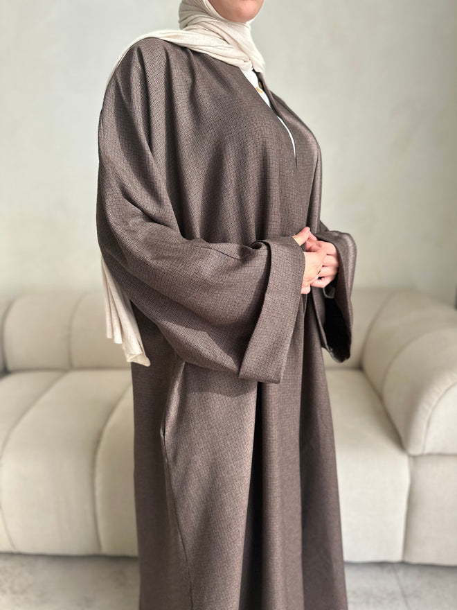 Autumn-brown coat abayah