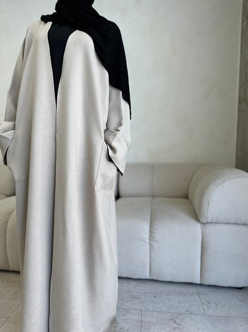Straw coat abayah