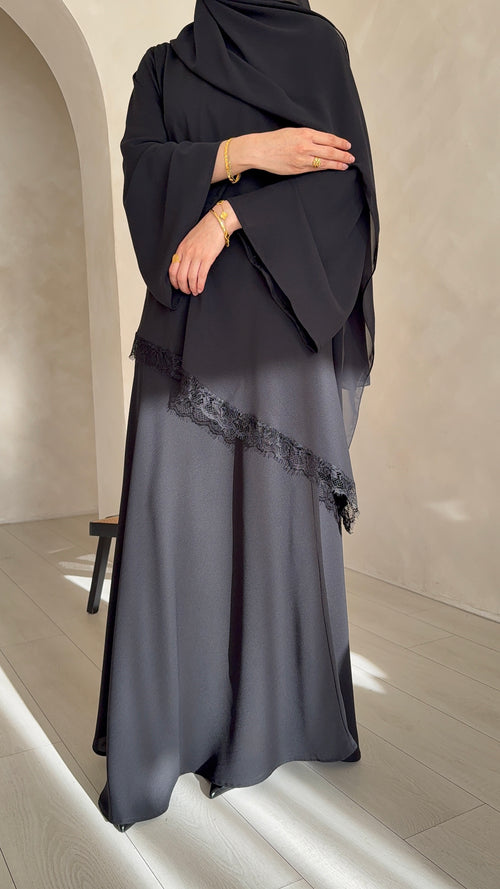 Black-swan Lace Asymmetrical set
