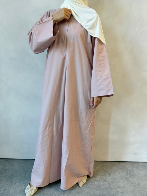 Pink Cotton abayah ZIP