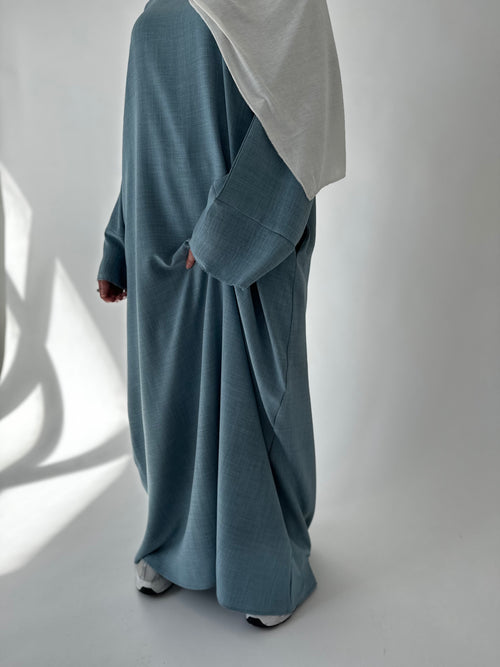 Light Blue Fringed abayah