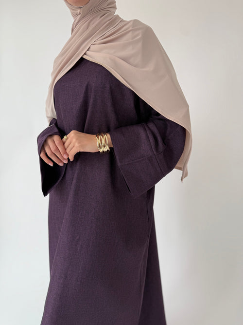 Dark Purple Herringbone abayah
