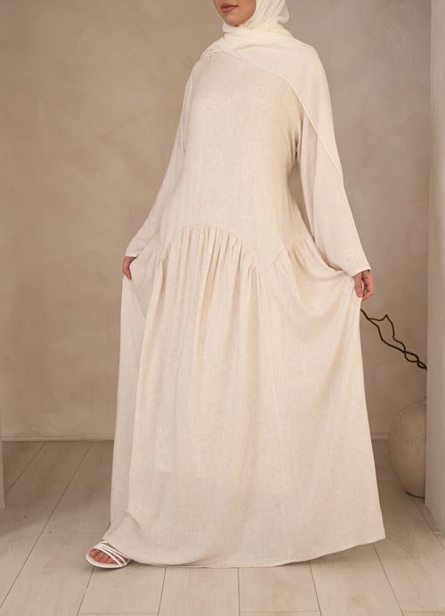 Linen Petal dress: Earth