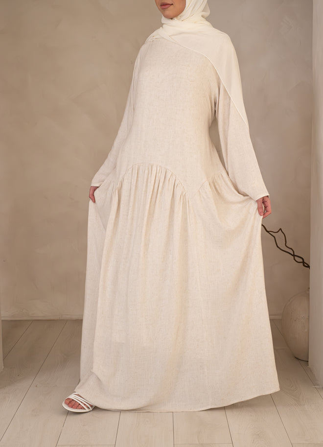 Linen Petal dress: Earth