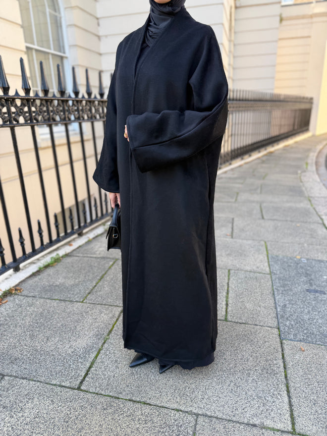Black Night Wool Coat abayah