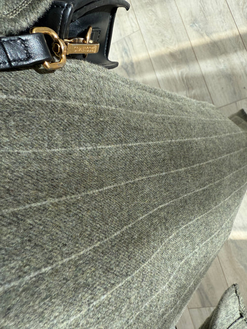 Green Stripe Wool Coat abayah