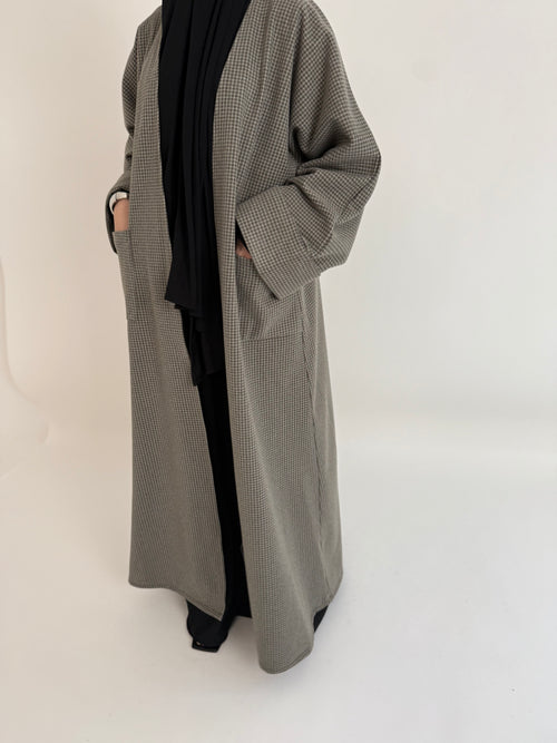 Checkered Wool Open abayah