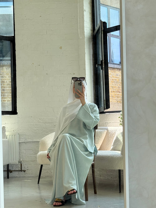 Light Blue linen co-ord skirt set