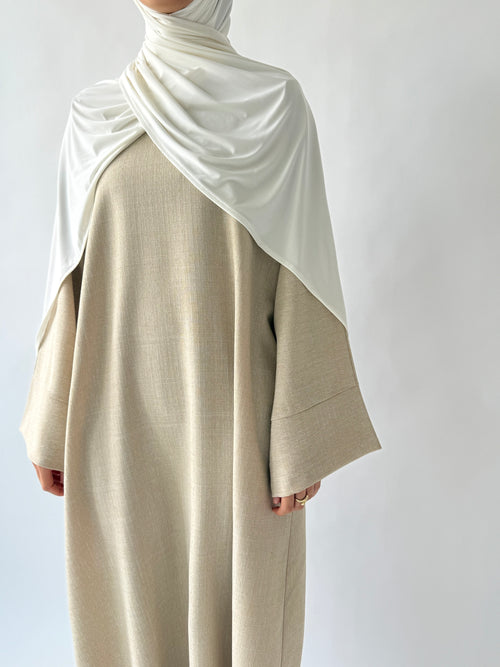 Cream Textured abayah