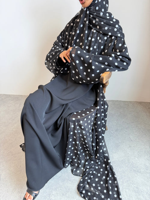 Black polka-dot 2-piece Set