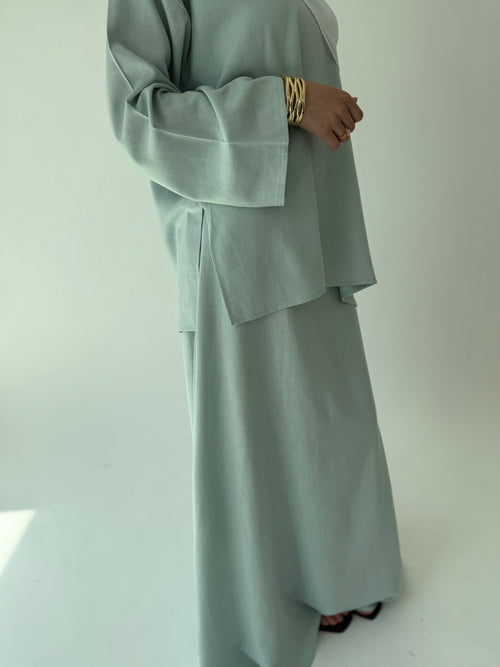 Light Blue linen co-ord skirt set