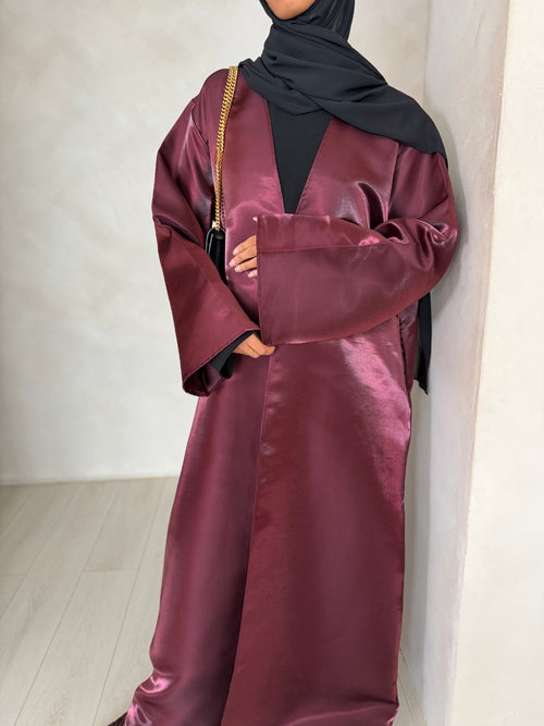 Cherry Organza abayah (3-piece Set)