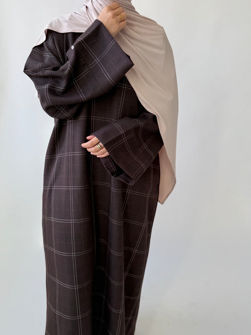 Brown Grid Abayah 2.0