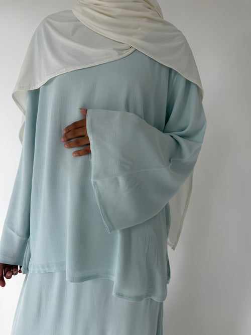Blue viscose Skirt set