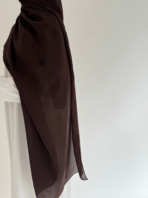 Large Chiffon hijaab: Chocolate