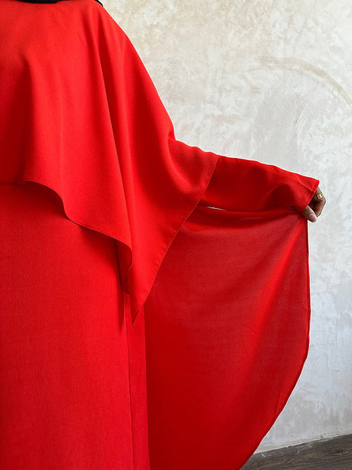 Fiery Orange Cape abayah set