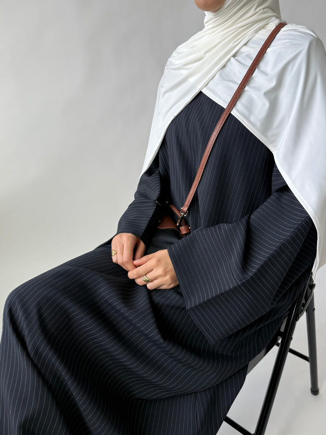 Navy Pinstripe abayah
