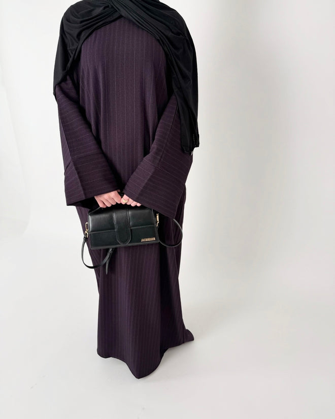Plum Pinstripe abayah