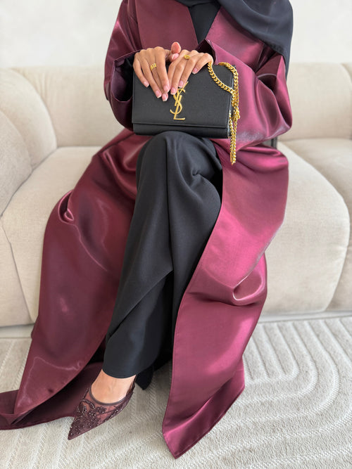 Cherry Organza abayah (3-piece Set)