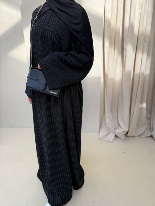 Autumn Black striped abayah