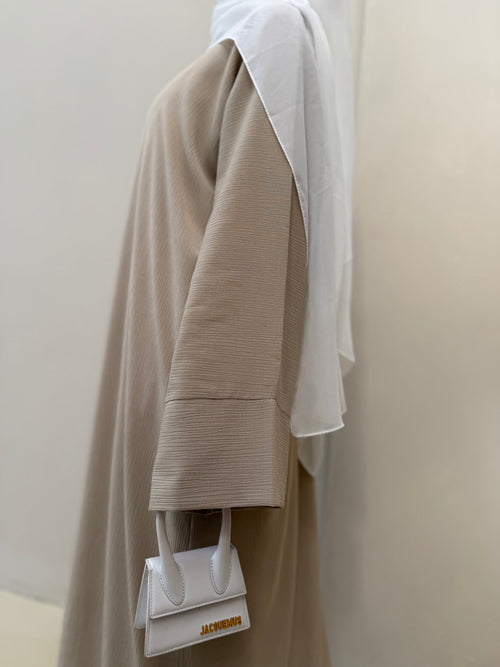Beige Textured abayah