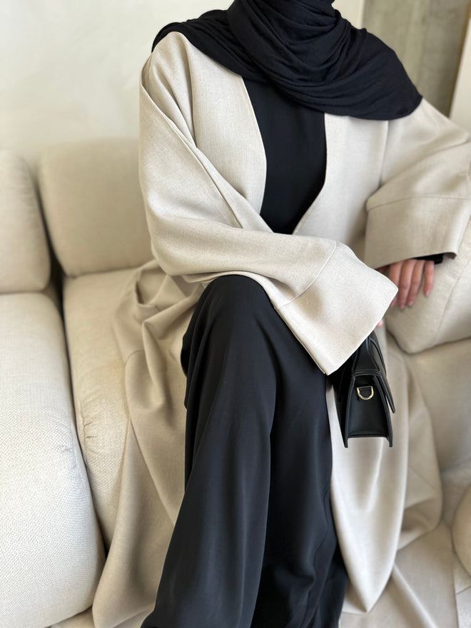 Straw coat abayah