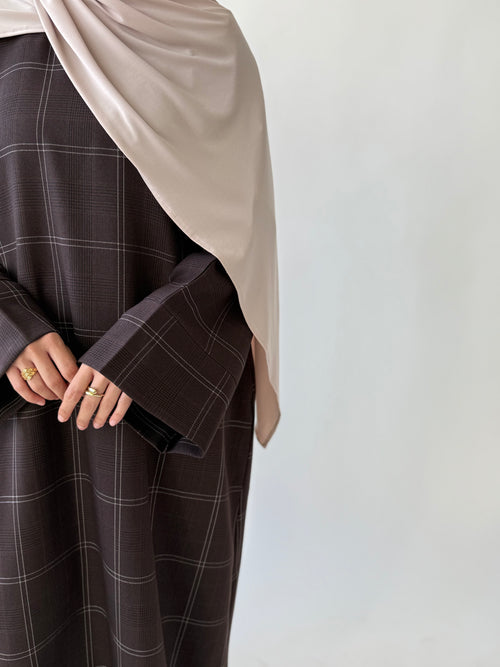 Brown Grid Abayah 2.0