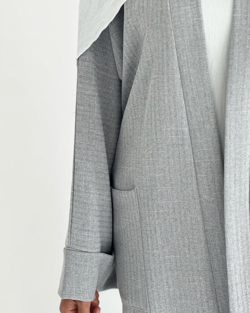White Coco coat abayah