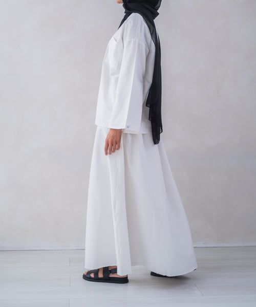 Glacier White pocket skirt set