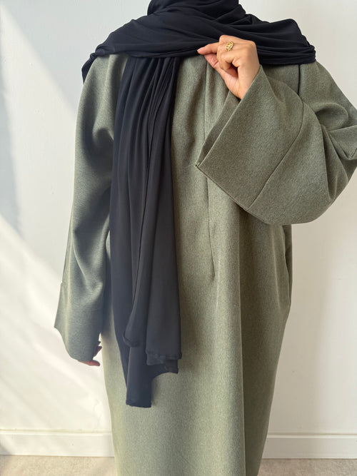 Khaki leaf ZIP abayah
