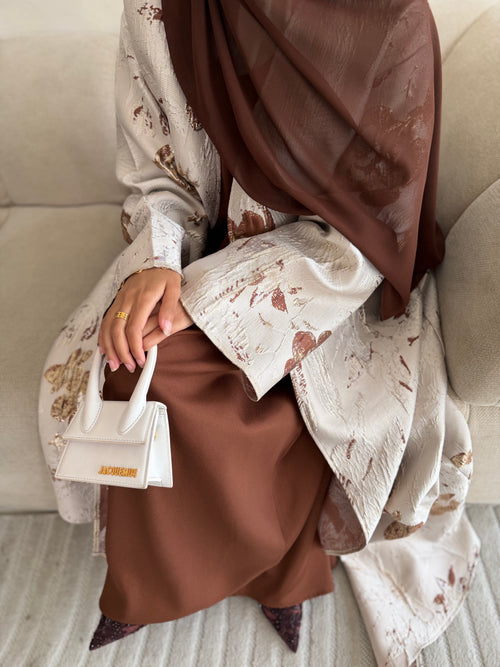 Brown Jacquard 2-piece Set