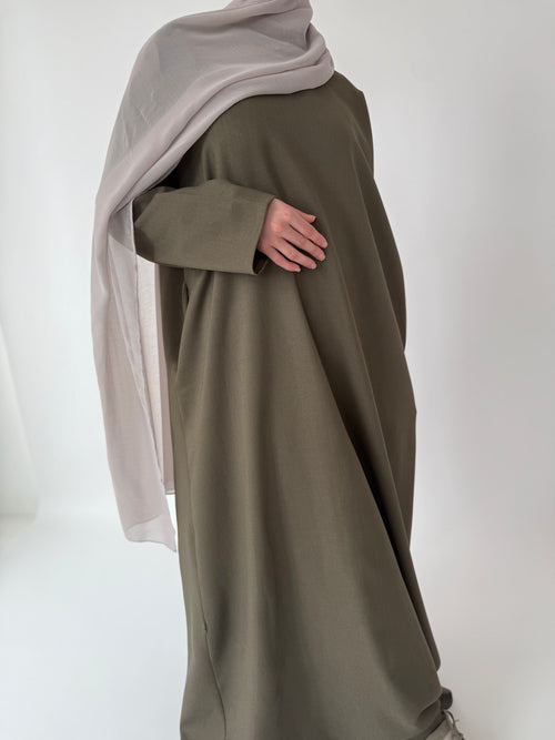 Khaki narrow sleeve abayah